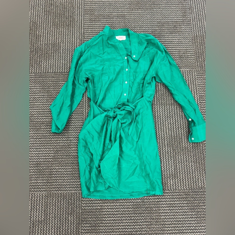 Xirena Green Topaz Arly Cotton & Silk Mini Dress, size M - Picture 4 of 7